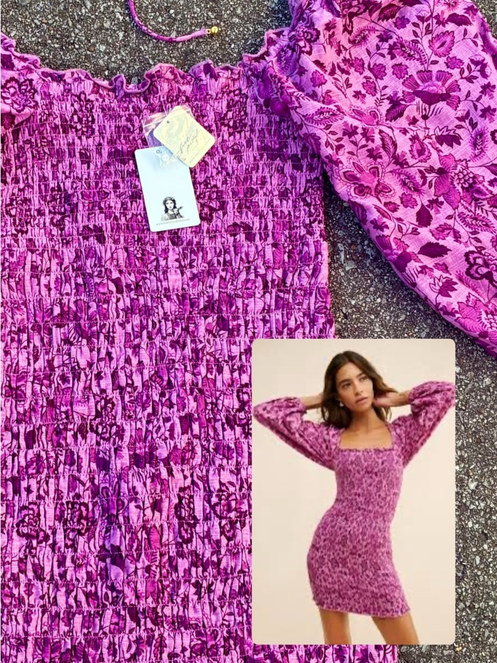 NWT Free People Smock it to Me purple dress